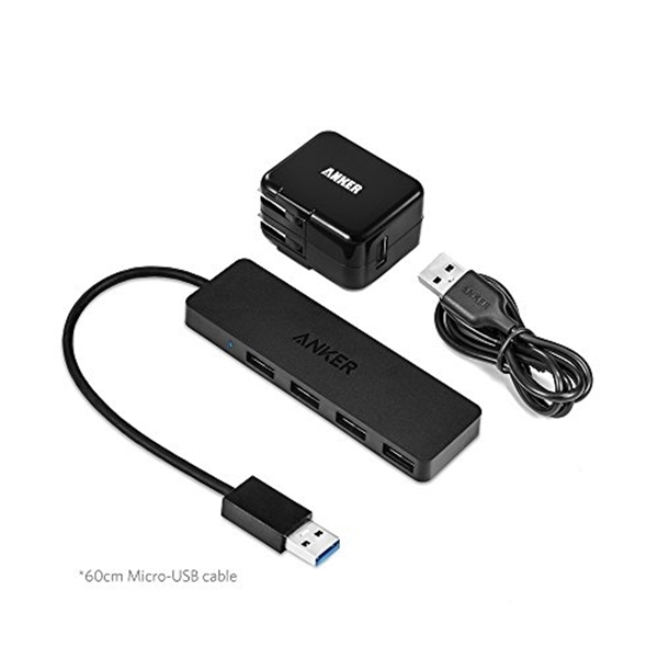 Picture of 4-ports Super Speed USB 3.0 Hub with Power Adapter